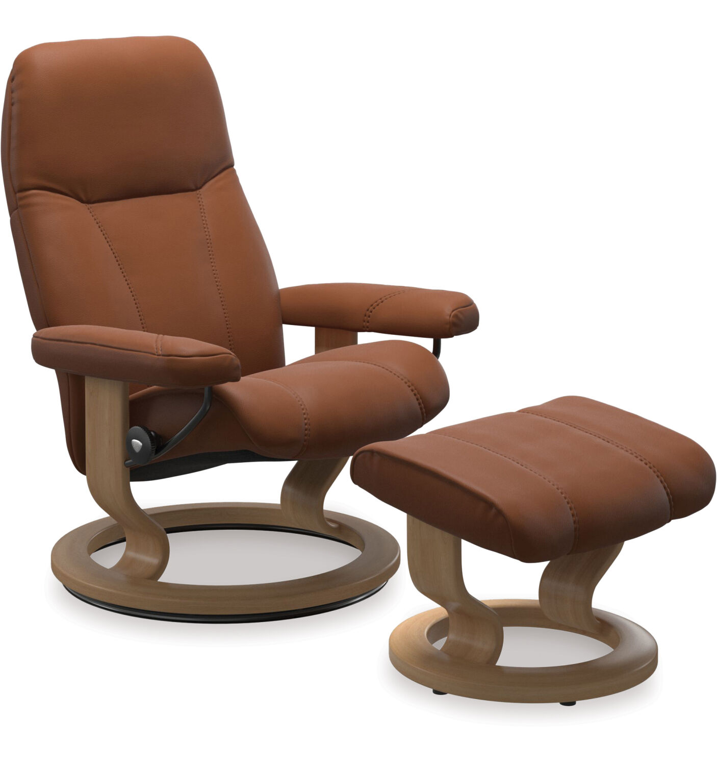 MEDIUM Consul Recliner - Paloma New Cognac on Classic Oak