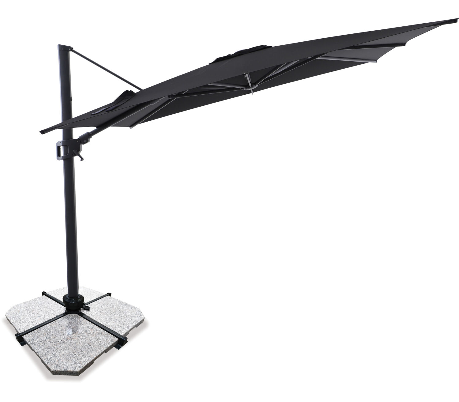 Sirius 3m Square Cantilever Outdoor Sun Umbrella - Black