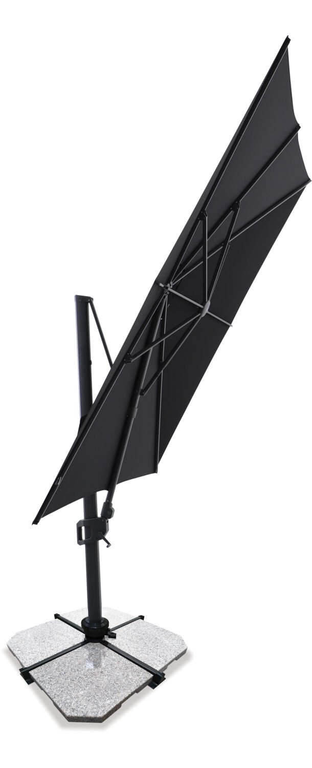 Sirius 3m Square Cantilever Outdoor Sun Umbrella - Black