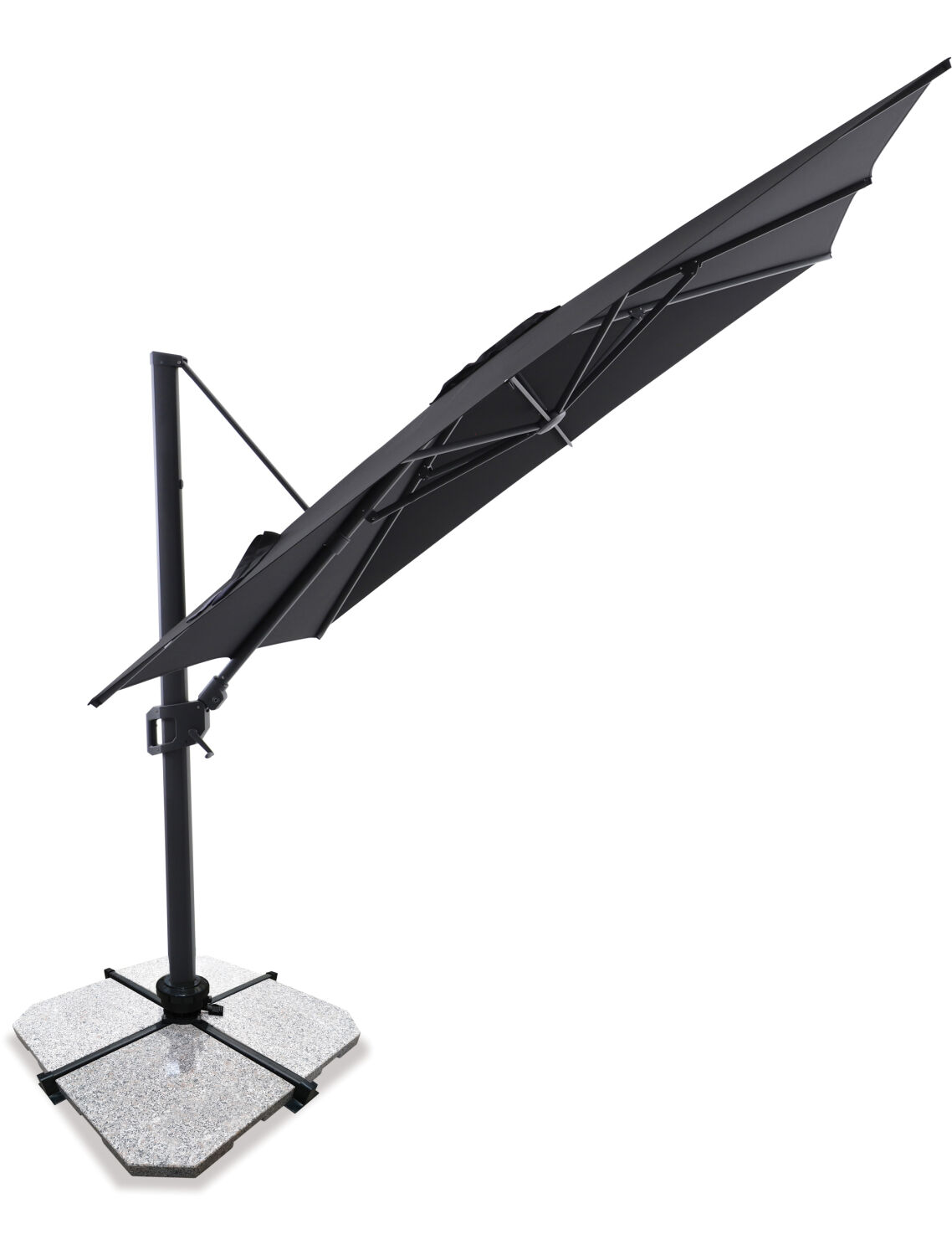 Sirius 3m Square Cantilever Outdoor Sun Umbrella - Black