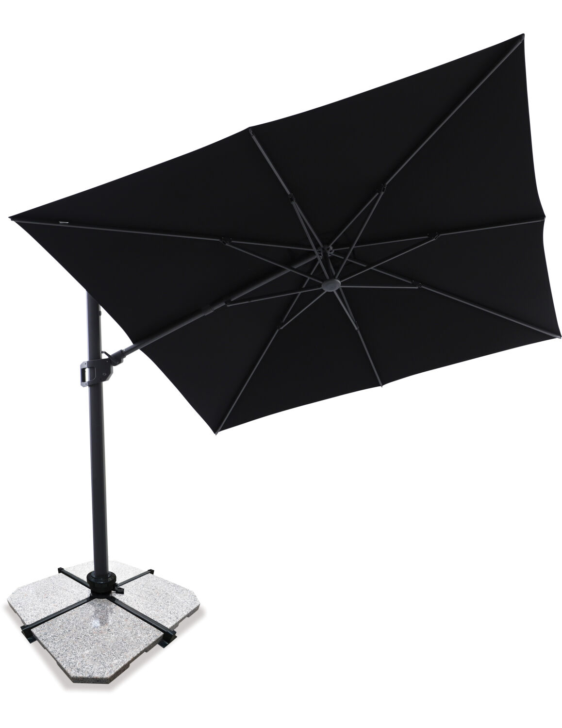 Sirius 3m Square Cantilever Outdoor Sun Umbrella - Black