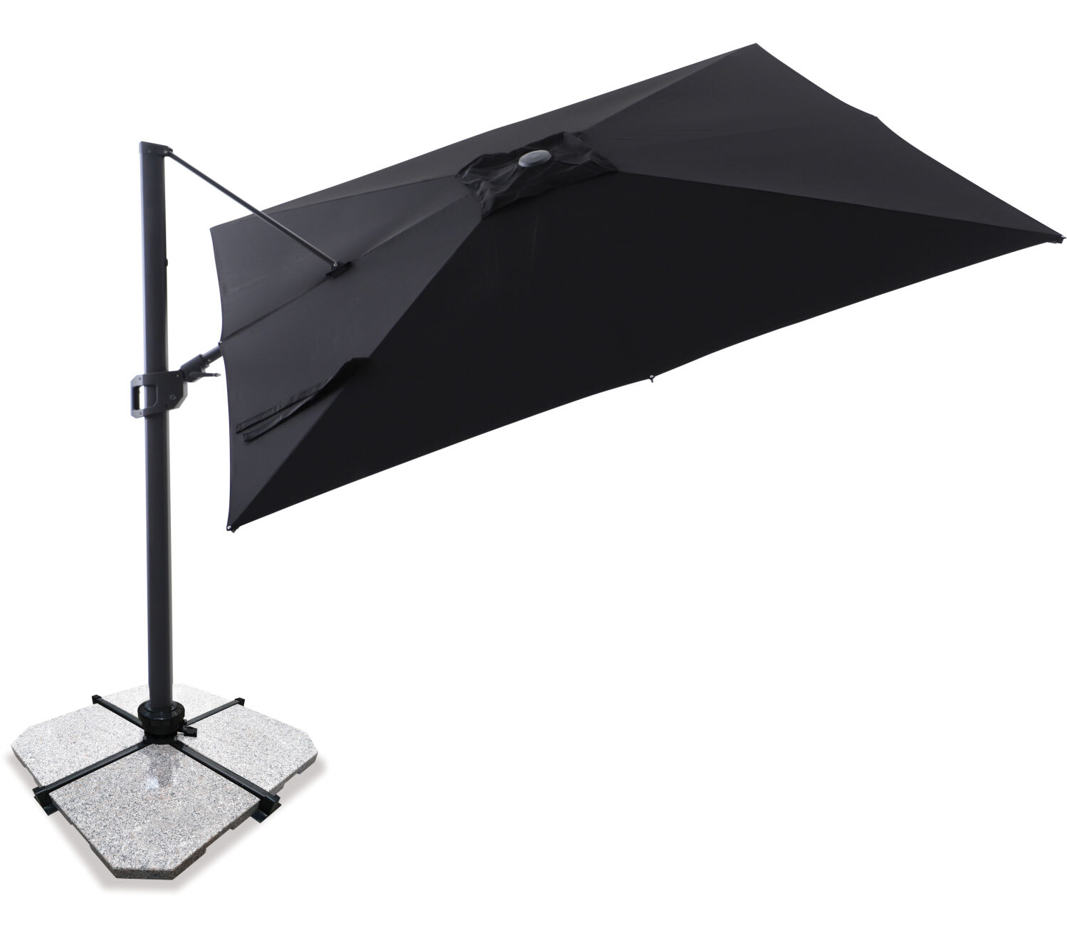 Sirius 3m Square Cantilever Outdoor Sun Umbrella - Black