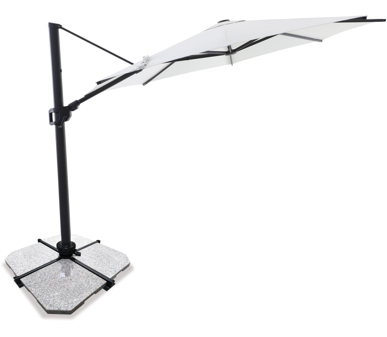 Sirius 3.3m Round Cantilever Outdoor Sun Umbrella - Flax