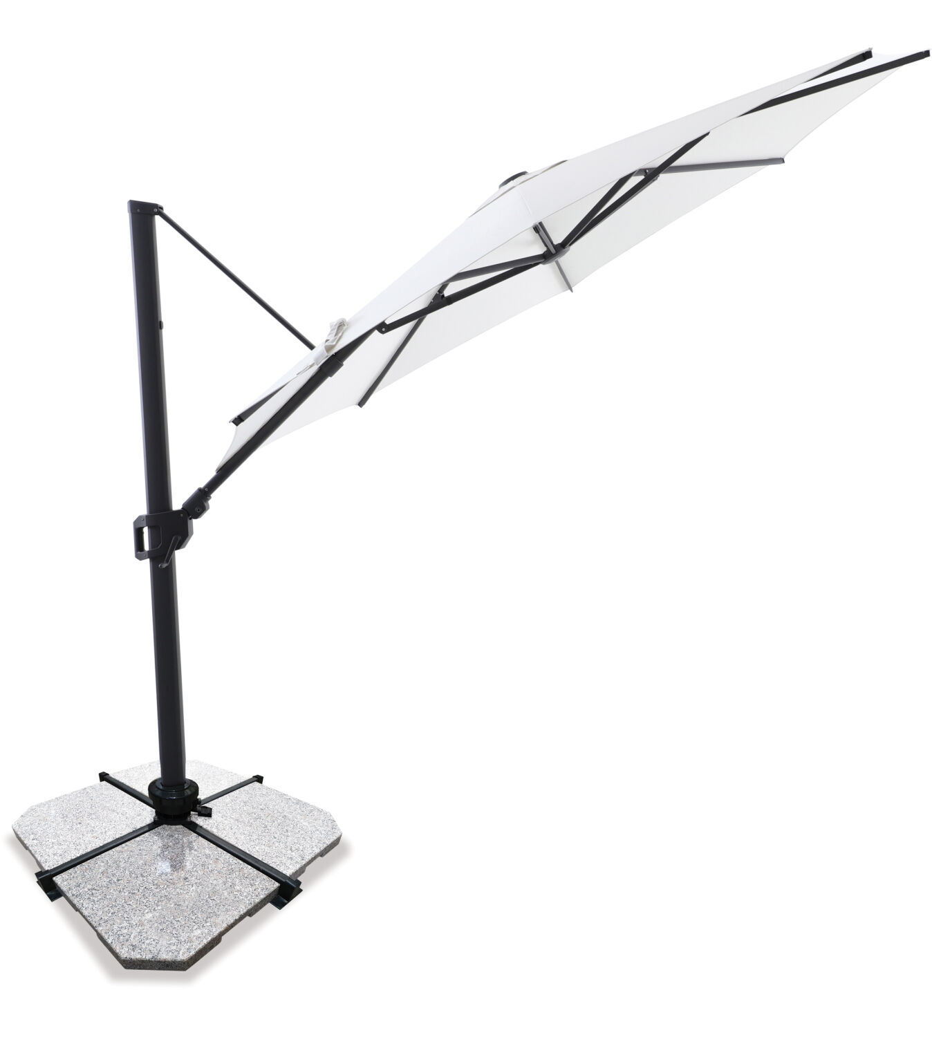 Sirius 3.3m Round Cantilever Outdoor Sun Umbrella - Flax