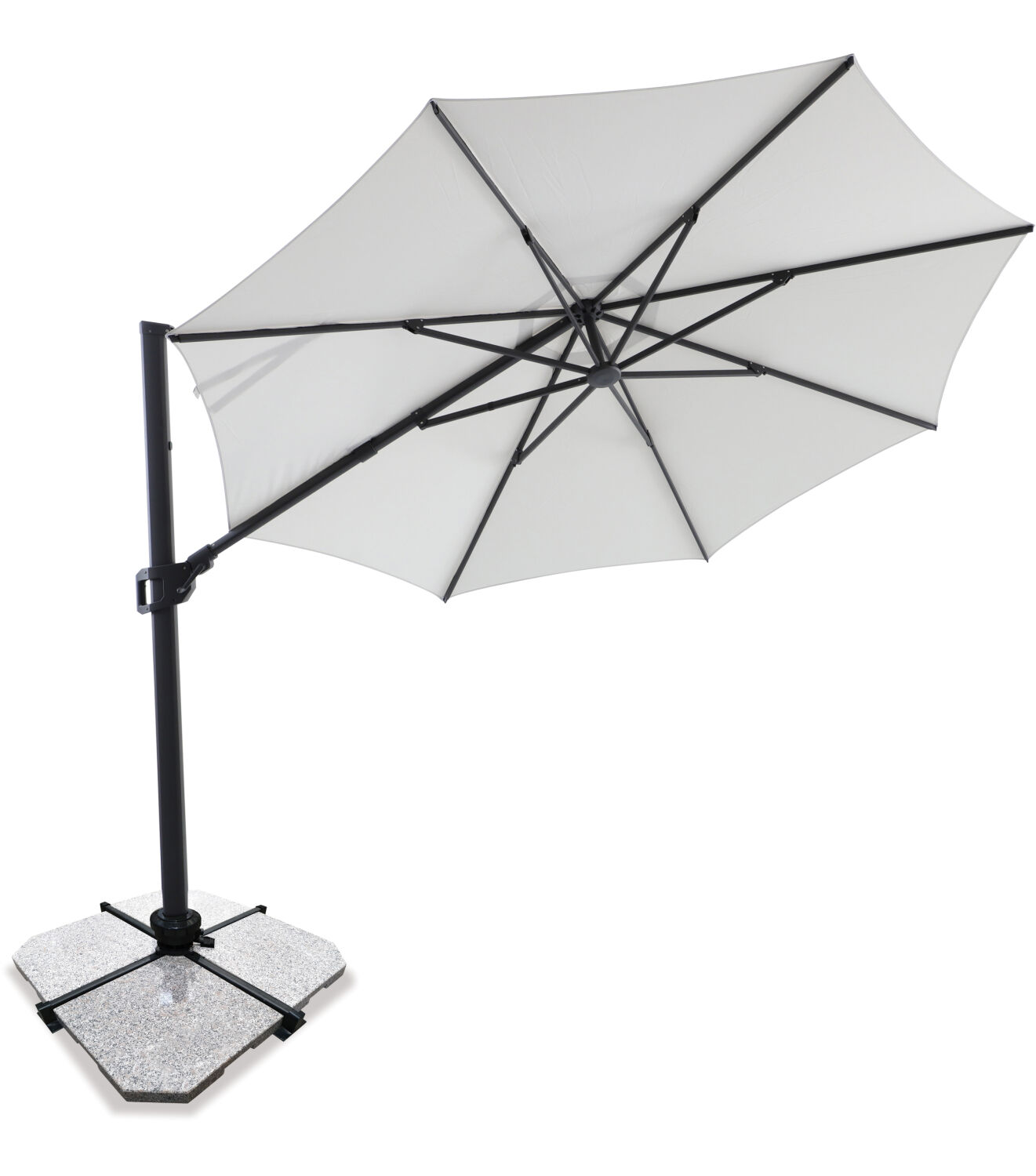 Sirius 3.3m Round Cantilever Outdoor Sun Umbrella - Flax