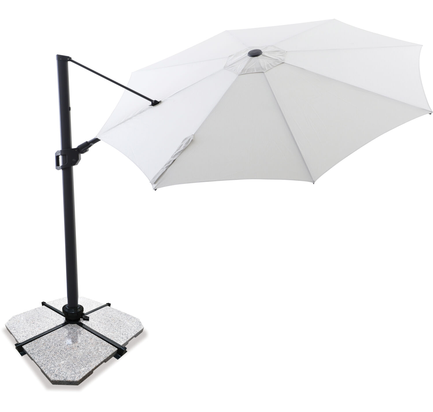 Sirius 3.3m Round Cantilever Outdoor Sun Umbrella - Flax