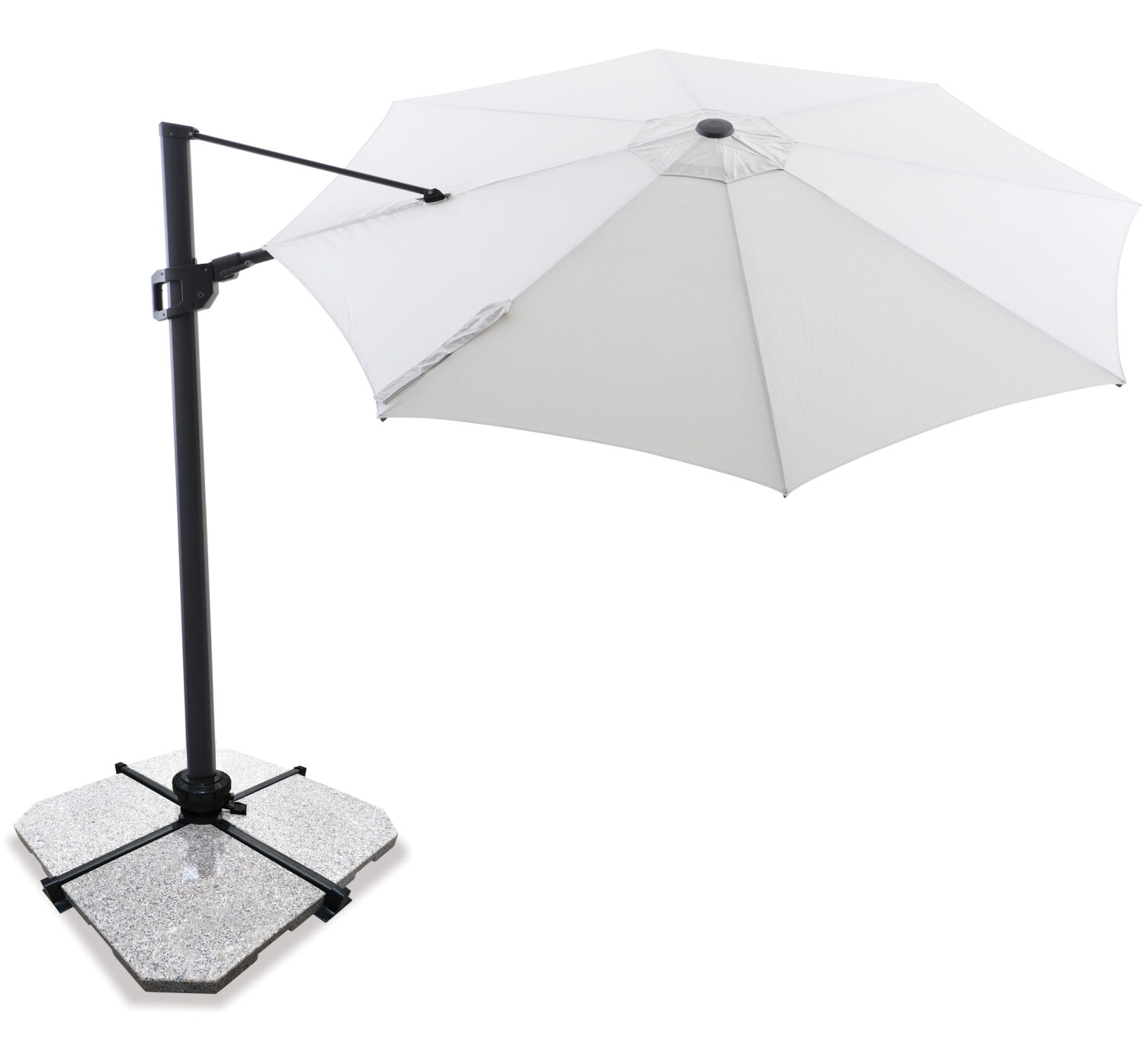 Sirius 3.3m Round Cantilever Outdoor Sun Umbrella - Flax