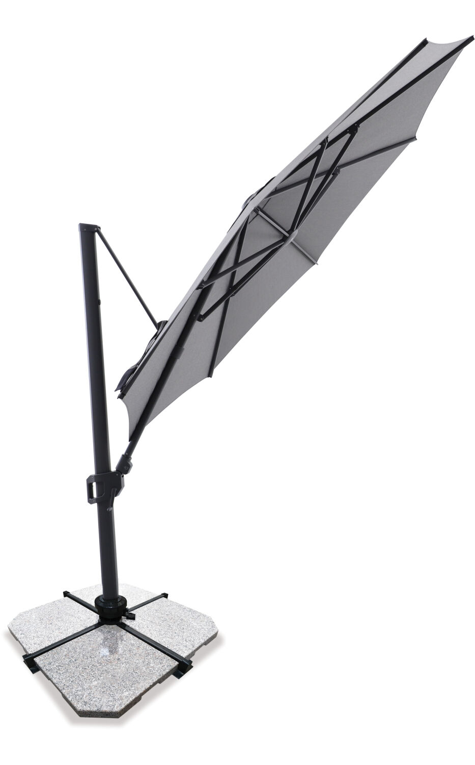 Sirius 3.3m Round Cantilever Outdoor Sun Umbrella - Charcoal