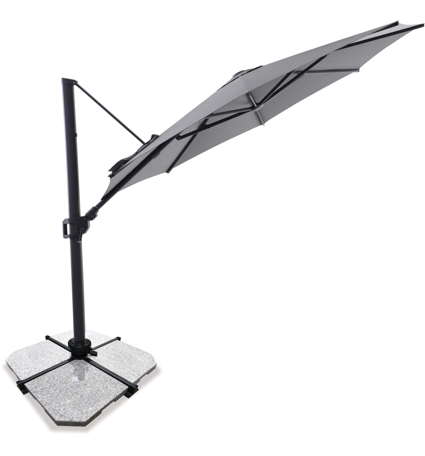 Sirius 3.3m Round Cantilever Outdoor Sun Umbrella - Charcoal