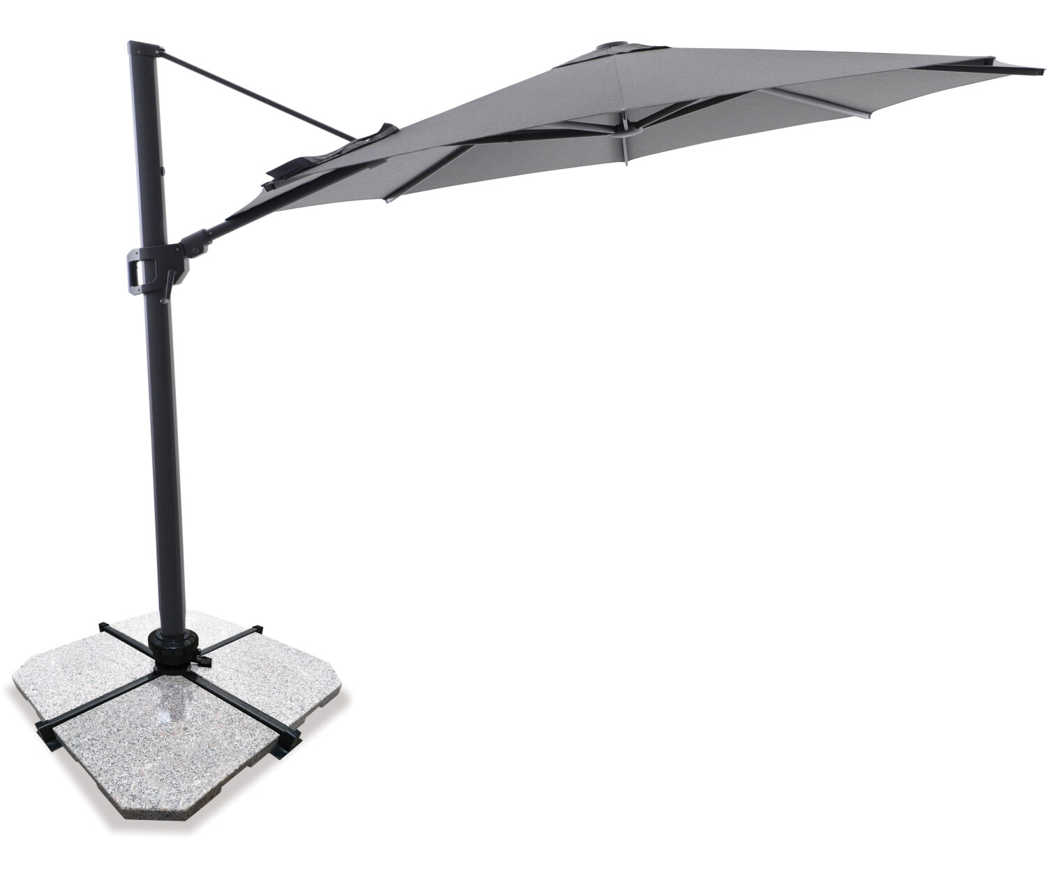 Sirius 3.3m Round Cantilever Outdoor Sun Umbrella - Charcoal