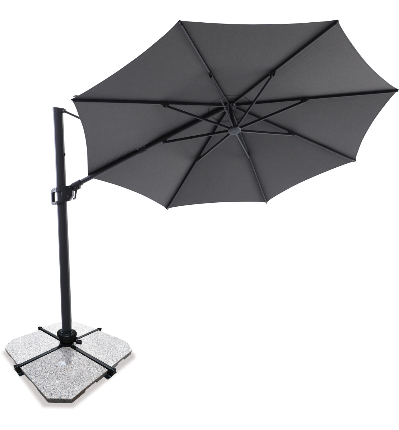 Sirius 3.3m Round Cantilever Outdoor Sun Umbrella - Charcoal