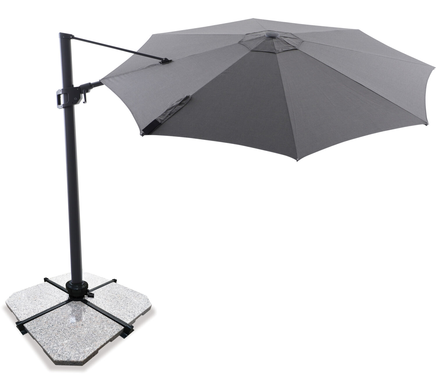 Sirius 3.3m Round Cantilever Outdoor Sun Umbrella - Charcoal