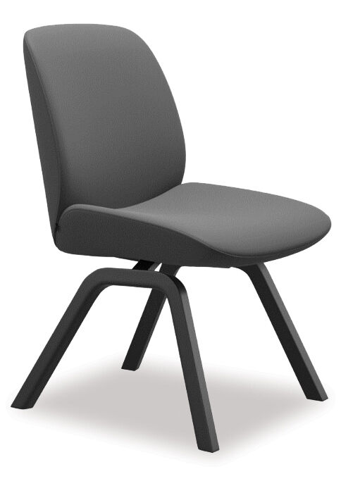 Stressless® Bay Dining Chair Low Back Grey D200 Black Leg