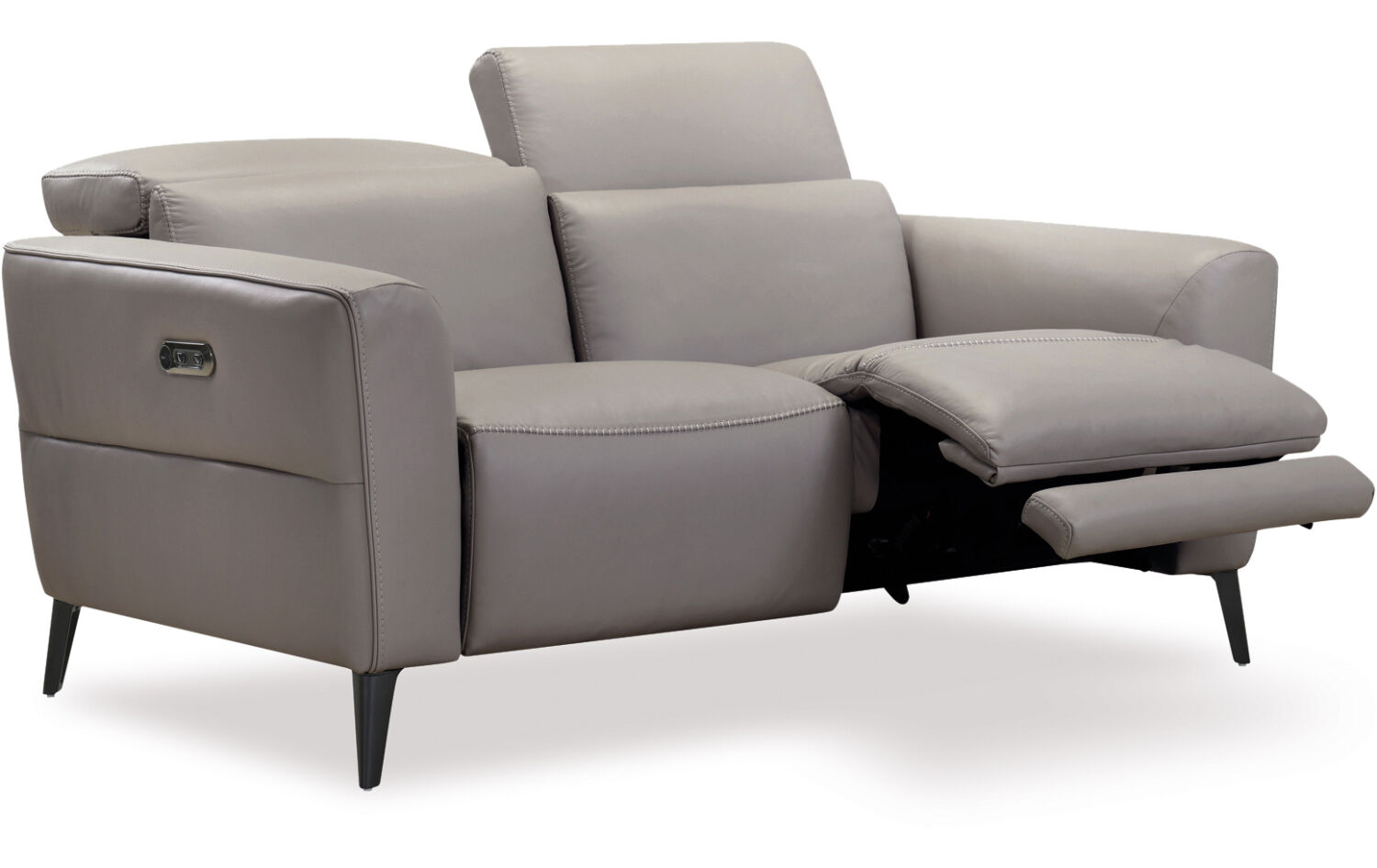 Nina 2 Seater Recliner Sofa &ndash; Ash Grey Leather 
