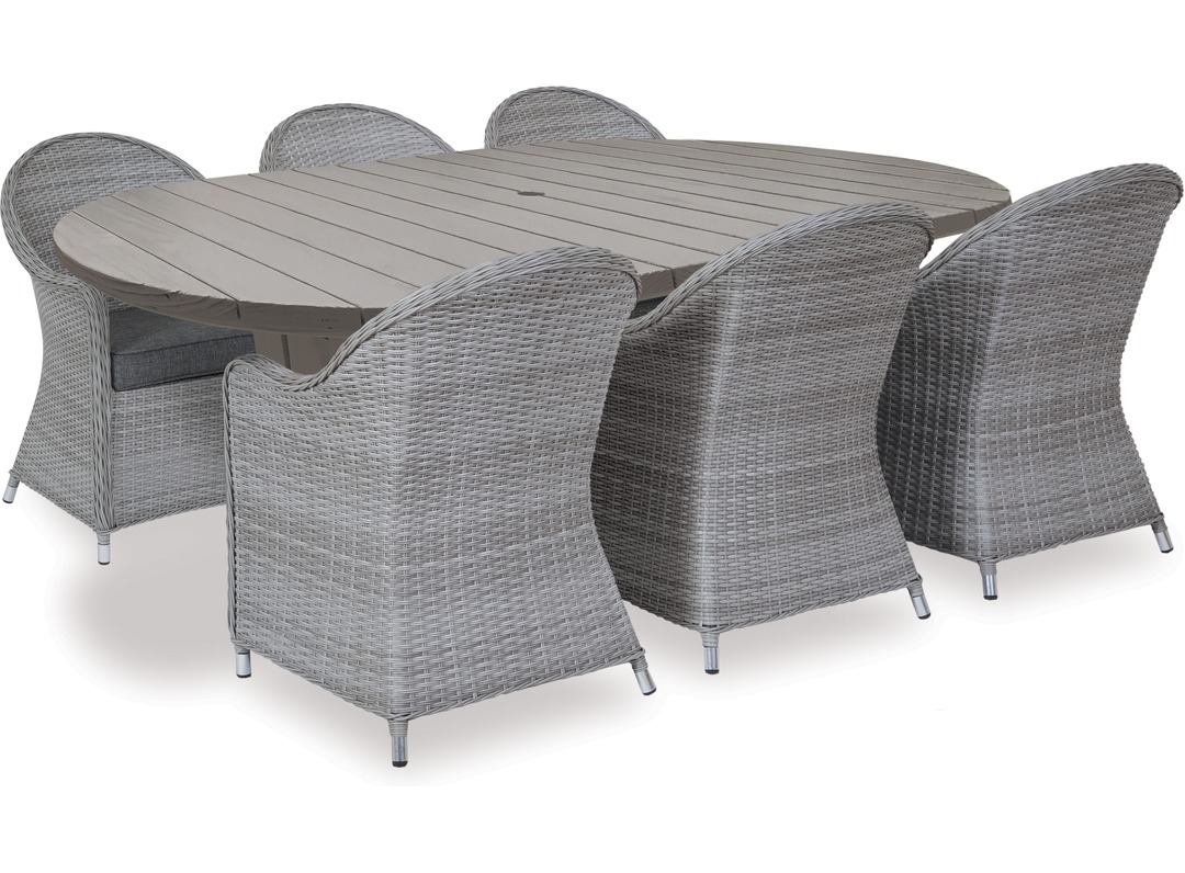 Pacific 2200 Extension Outdoor Table Cabo Chairs X 6