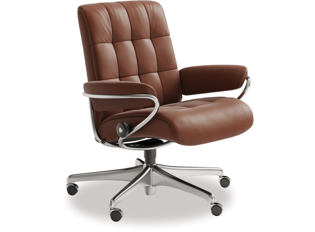 Stressless London Leather Home Office, Low Back Leather Chair