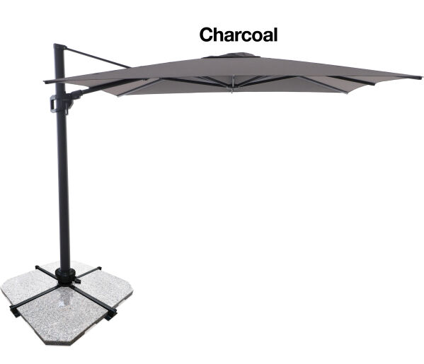 Sirius 3m Square Cantilever Outdoor Sun Umbrella 