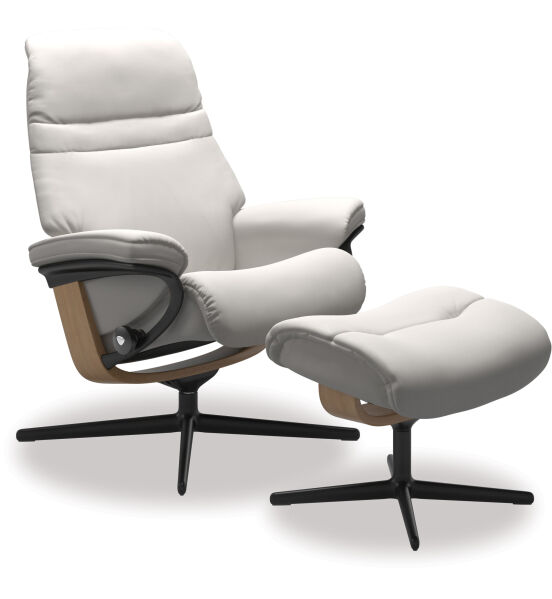 Stressless® Sunrise Medium Leather Recliner - Cross Base - Special Buy