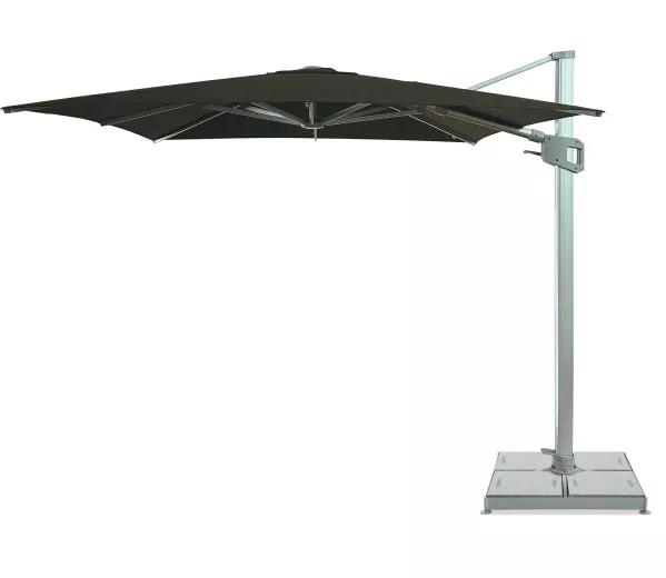Bali 2.5m Square Cantilever Outdoor Sun Umbrella - Charcoal