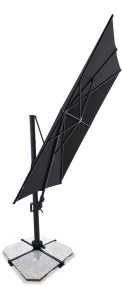Sirius 3m Square Cantilever Outdoor Sun Umbrella - Black