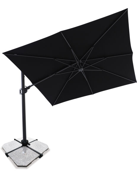 Sirius 3m Square Cantilever Outdoor Sun Umbrella - Black