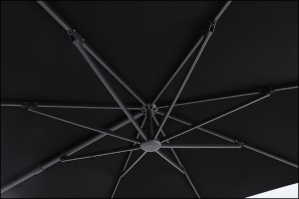 Sirius 3m Square Cantilever Outdoor Sun Umbrella - Black