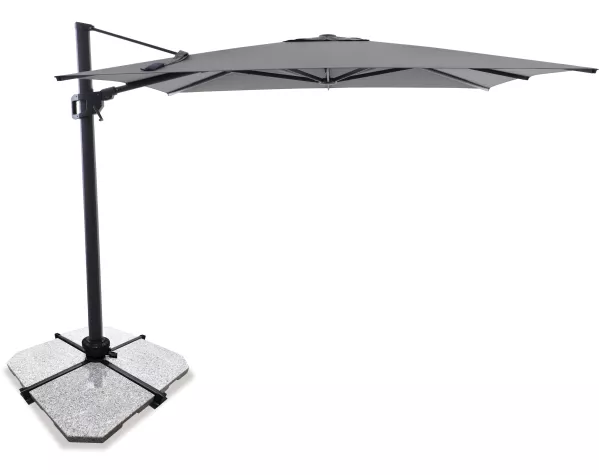 Sirius 3m Square Cantilever Outdoor Sun Umbrella - Charcoal