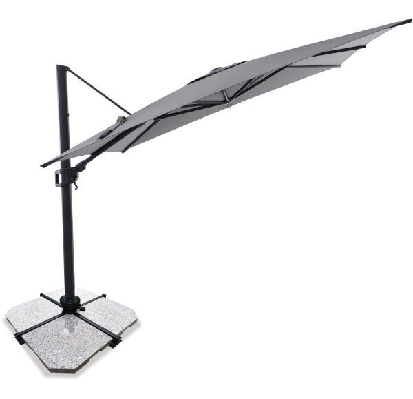 Sirius 3m Square Cantilever Outdoor Sun Umbrella - Charcoal