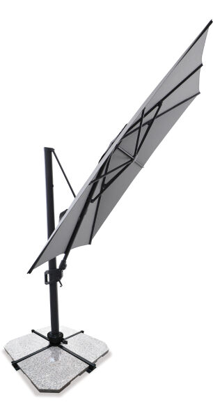Sirius 3m Square Cantilever Outdoor Sun Umbrella - Charcoal