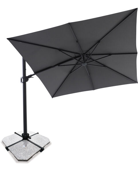 Sirius 3m Square Cantilever Outdoor Sun Umbrella - Charcoal