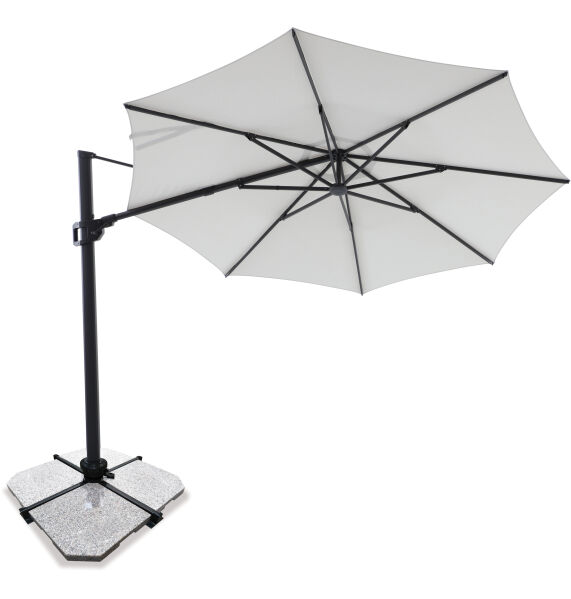 Sirius 3.3m Round Cantilever Outdoor Sun Umbrella - Flax