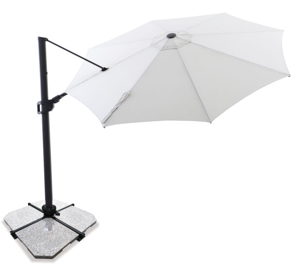 Sirius 3.3m Round Cantilever Outdoor Sun Umbrella - Flax