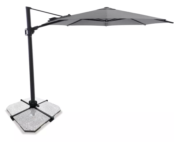 Sirius 3.3m Round Cantilever Outdoor Sun Umbrella - Charcoal