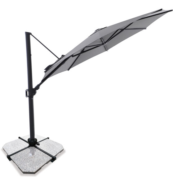 Sirius 3.3m Round Cantilever Outdoor Sun Umbrella - Charcoal