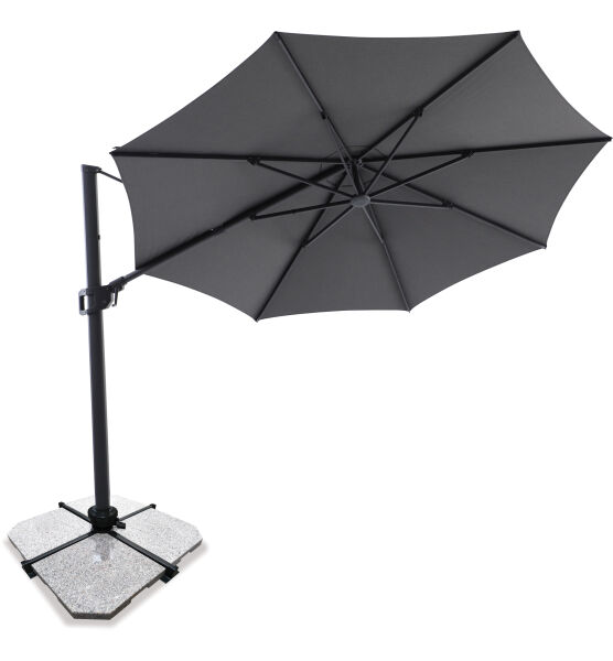 Sirius 3.3m Round Cantilever Outdoor Sun Umbrella - Charcoal