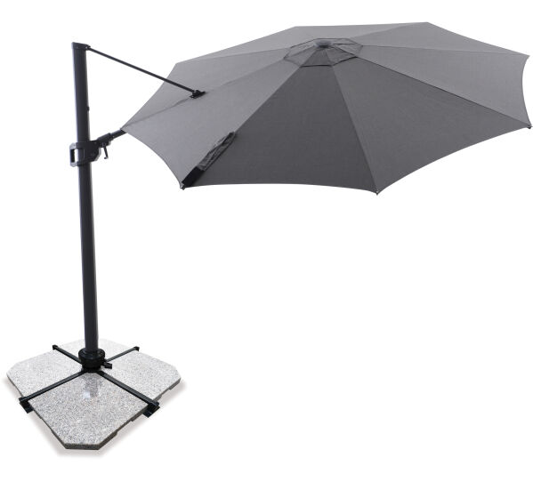 Sirius 3.3m Round Cantilever Outdoor Sun Umbrella - Charcoal