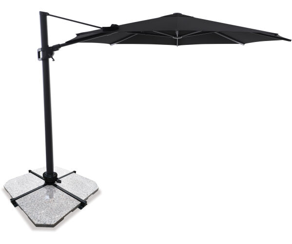 Sirius 3.3m Round Cantilever Outdoor Sun Umbrella - Black