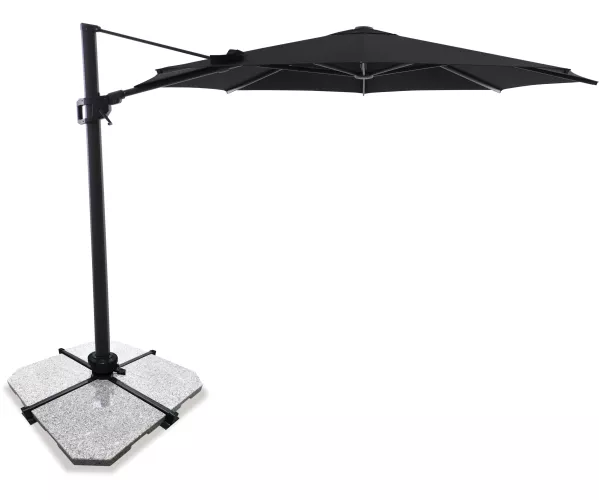 Sirius 3.3m Round Cantilever Outdoor Sun Umbrella - Black