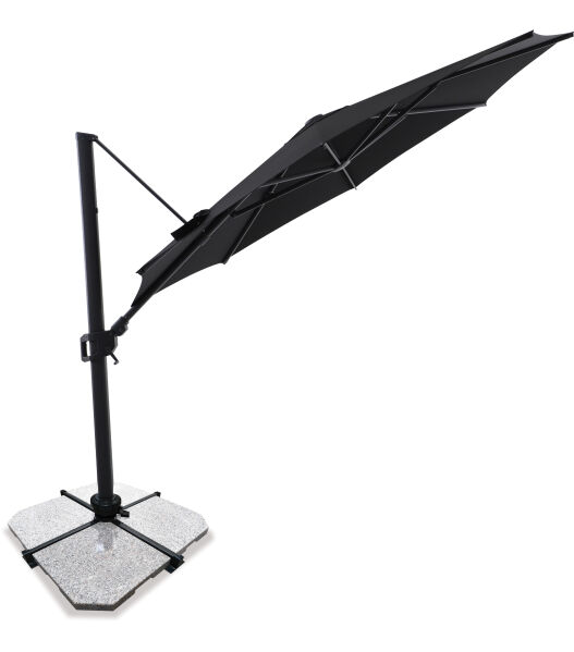 Sirius 3.3m Round Cantilever Outdoor Sun Umbrella - Black