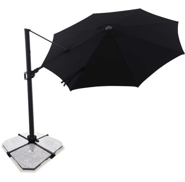 Sirius 3.3m Round Cantilever Outdoor Sun Umbrella - Black