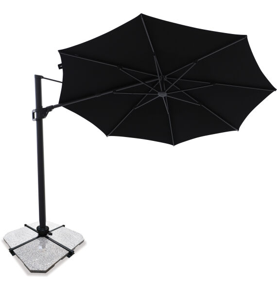 Sirius 3.3m Round Cantilever Outdoor Sun Umbrella - Black