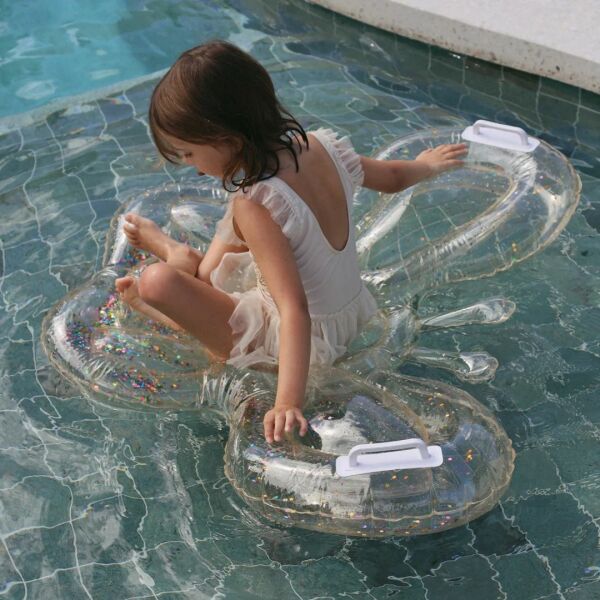 Kids Lie- on Float - Butterfly Cotton Candy Glitter