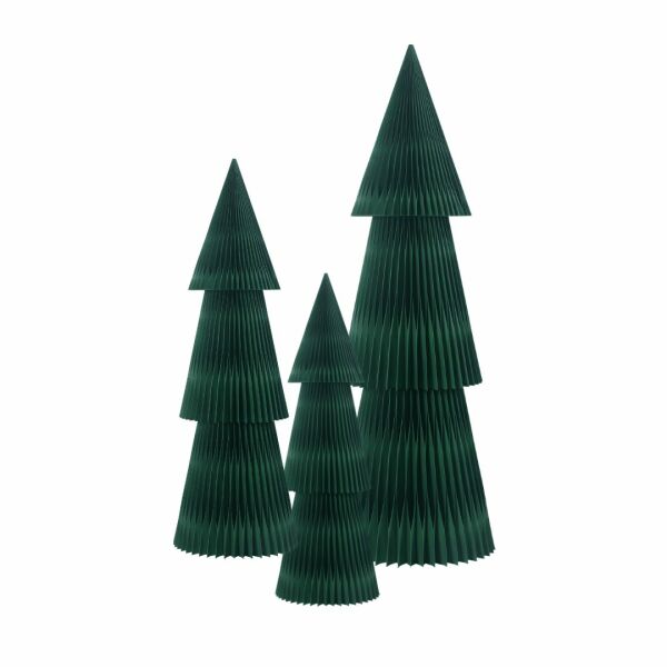 Paper Christmas Trees - Set of 3 Dark Green