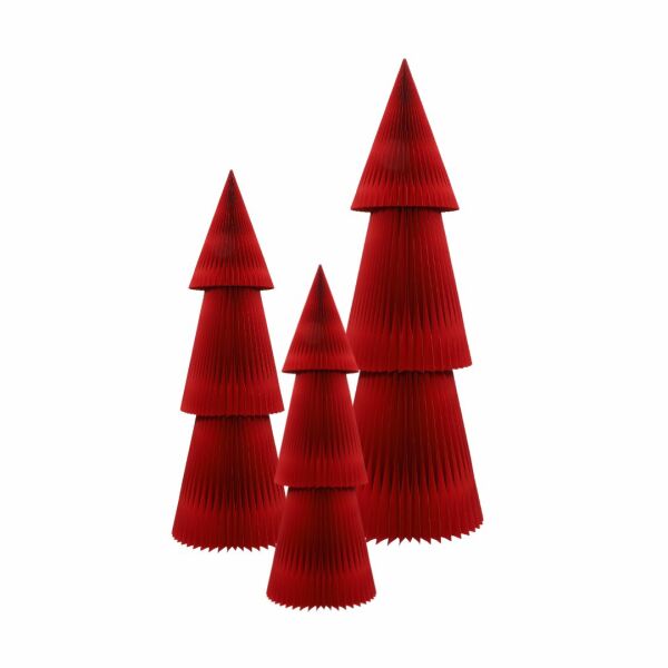 Paper Christmas Trees - Set of 3 Red