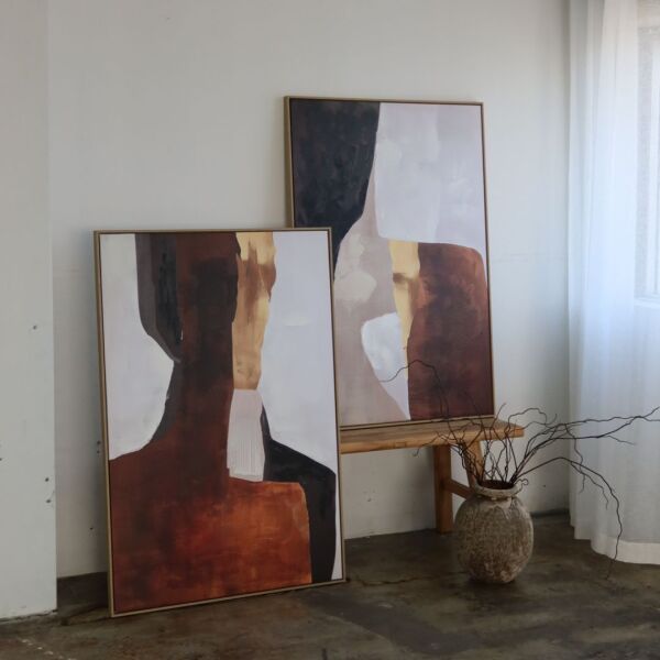 Amber Gold Abstract V1 Wall Art 