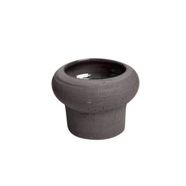 Single Halo Rim Black Ceramic Planter