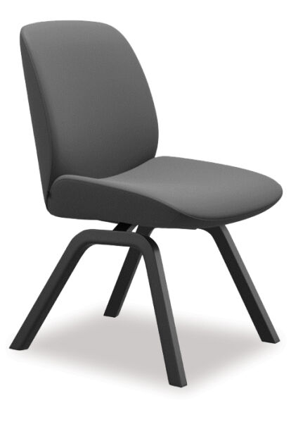 Stressless&reg; Bay Dining Chair Low Back Grey D200 Black Leg