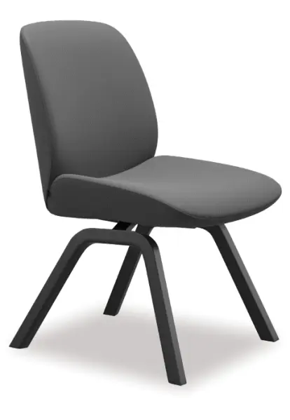 Stressless&reg; Bay Dining Chair Low Back Grey D200 Black Leg