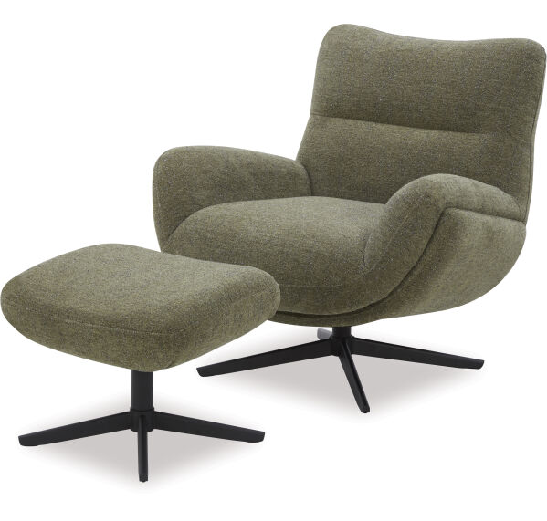 Aurora Swivel Chair w Footstool 