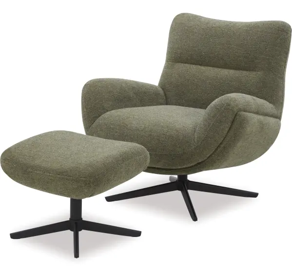 Aurora Swivel Chair w Footstool 